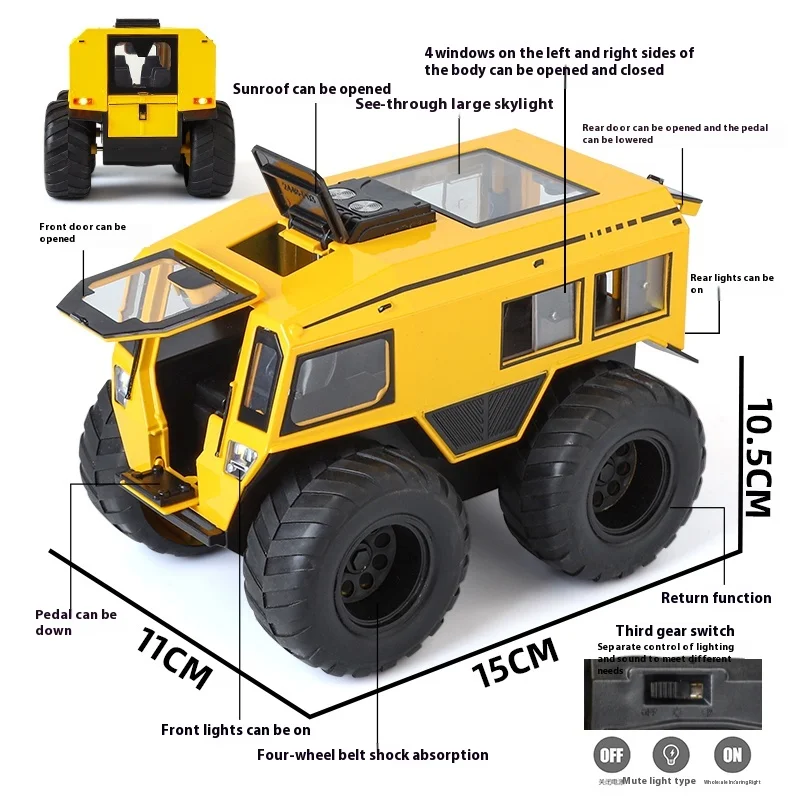 1:24 Sherp ATV Model Car with LED Lights - Realistic Detail Adventure Play - Cross-Country Fun Vehicle