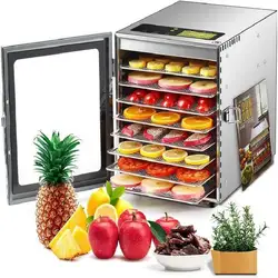 220 V, 8 Schichten, Obsttrockner, Lebensmittel, Obsttrockner, Bohnenlösung, Tiernahrung, су Vend Vend Vend Vendoa Diego Diego Diego, Edelstahl-Lebensmittel-Dehydrierung