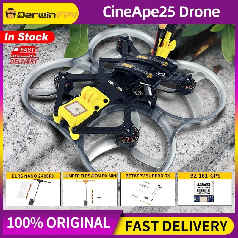 DarwinFPV CineApe25 Analog Cinematic Whoop Drone Film-Grade CineApe 25 Caddx Ant Camera F411 FC For RC FPV Racing Drone In Stock