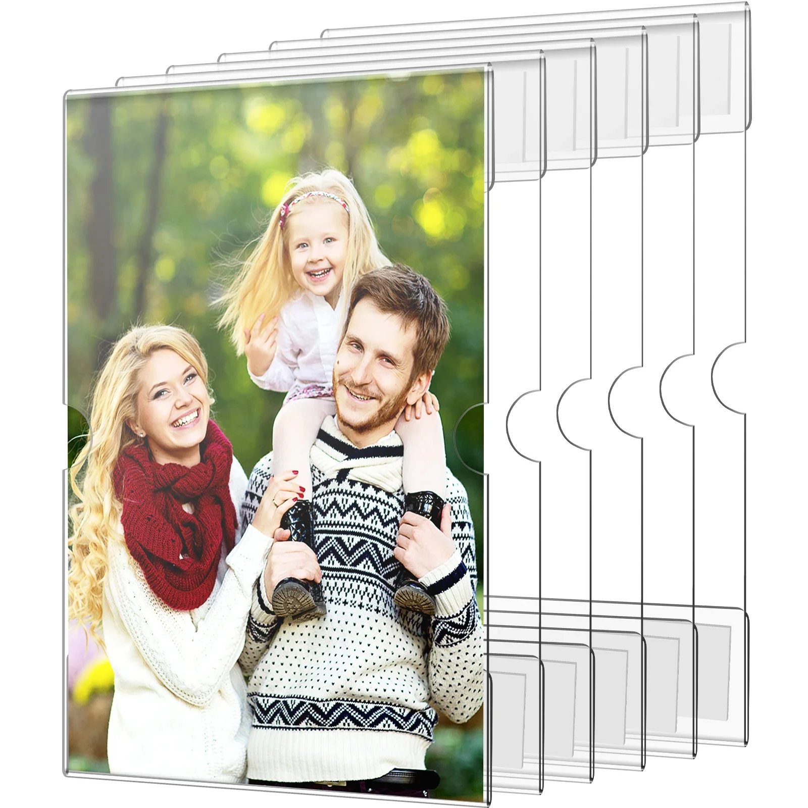 6Pcs Acrylic Picture Frames For Wall 10X15cm Clear Photo Frame Stand For Pictures Decor Self-Adhesive Poster Wall Frames
