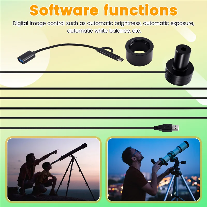 

-FQYL Telescope 130W Pixels 1.25 Inch USB Digital Lens Electronic Eyepiece Camera Astronomical Telescope Connecting