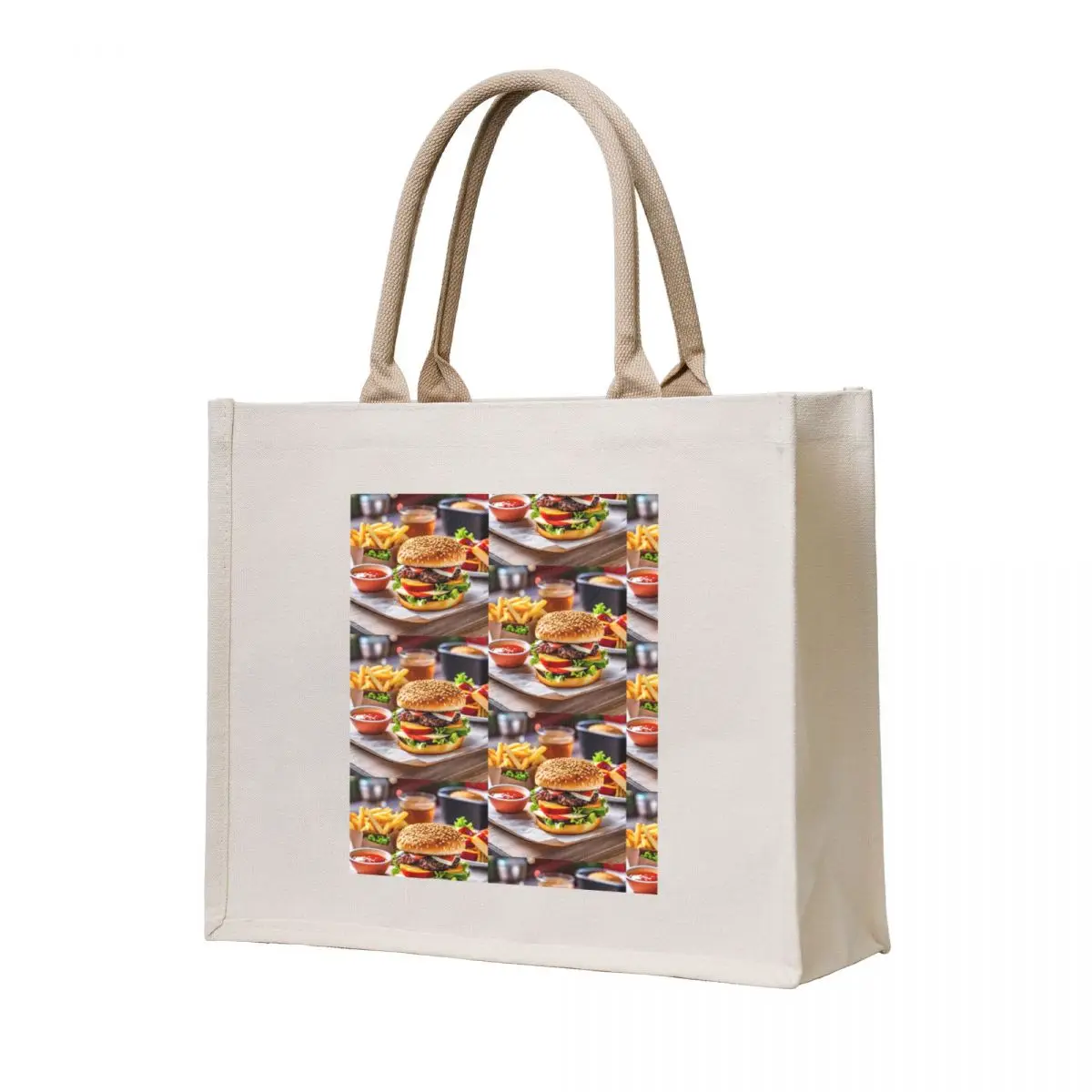 

Hamburger combo menu Tote Bag tote bags cloth bags reusable grocery bags shopper bag women canvas