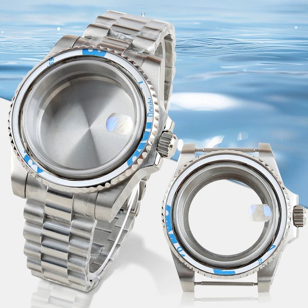 

40mm Watch Case No Bezel 20mm Stainless Steel Oyster/Jubilee/Presidential Strap for SUB GMT Yacht NH34 NH35 NH36 NH38 Movement