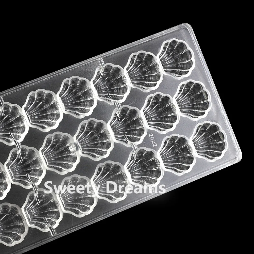 3D Shell Shaped Polycarbonate Mold For Chocolate Baking Pastry BonBon Candy Mould Confectionery Tool Bakeware