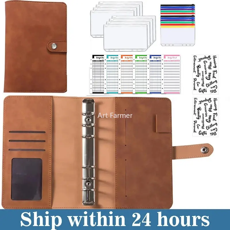 caderno a6 loose leaf caderno binder escudo planejador de orcamento 2023 dinheiro envelope poupanca buracos binder para gestao financeira 01