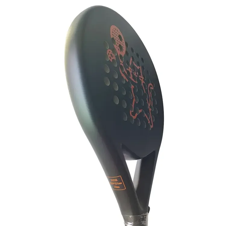 Premium Carbon fiber material 18K padel racket, round sandy textured surface, custom logo service, delicate hitting touch and pr