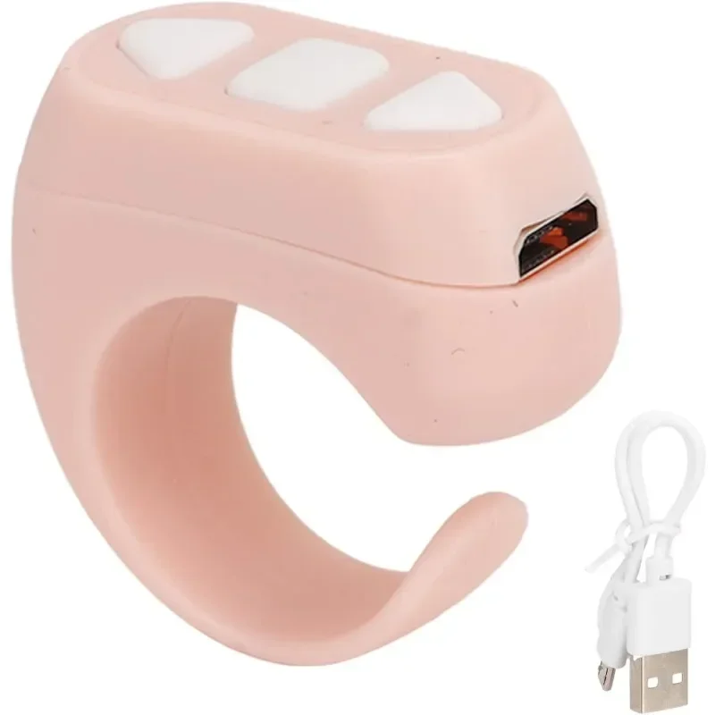 Bluetooth Page Turner Remote for Reading, Scrolling Ring Clicker with Camera Shutter Selfie Button for TikTok