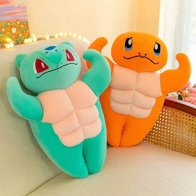 Juguetes de peluche de Pokémon Charmander Bulbasaur Venusaur Muscle Big, muñecos de peluche suaves de dibujos animados lindos, regalo de cumpleaños para niños, 65cm