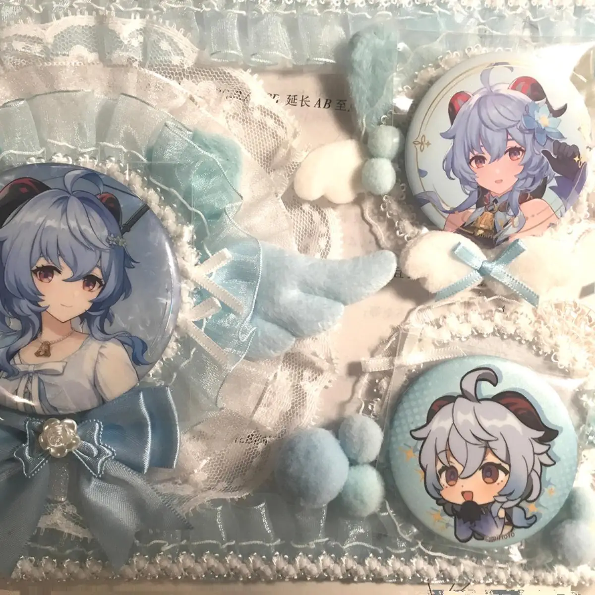 Cute Cosplay Ita Bag Badge Display Insert Board Decoration Merch Clear Organizer Board Lace Backplate Student Stationery