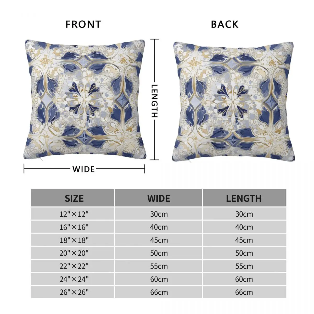 Colorful Fantasy Pattern Blue Gold White Ornament Lace Pillowcase Pillows Cover Cushion Comfort Throw Pillow Cushions Used