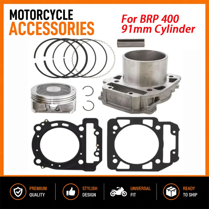 Motorcycle 91mm Engine Parts Cylinder Piston Ring Kit 400CC Motor for Can Am 400 BRP 400 Bombardier Outlander Max 400 Motoblock