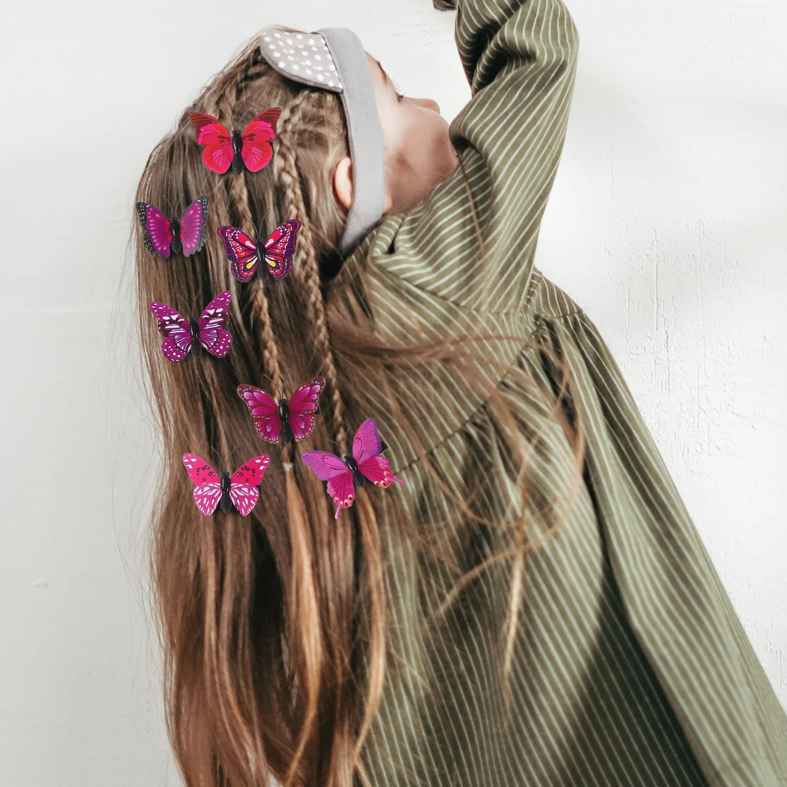 

10 Pcs Purple Butterfly Hair Clips Lightweight PVC Material Adjustable Wing Hairstyles Occasions Home Use Civil Furniture