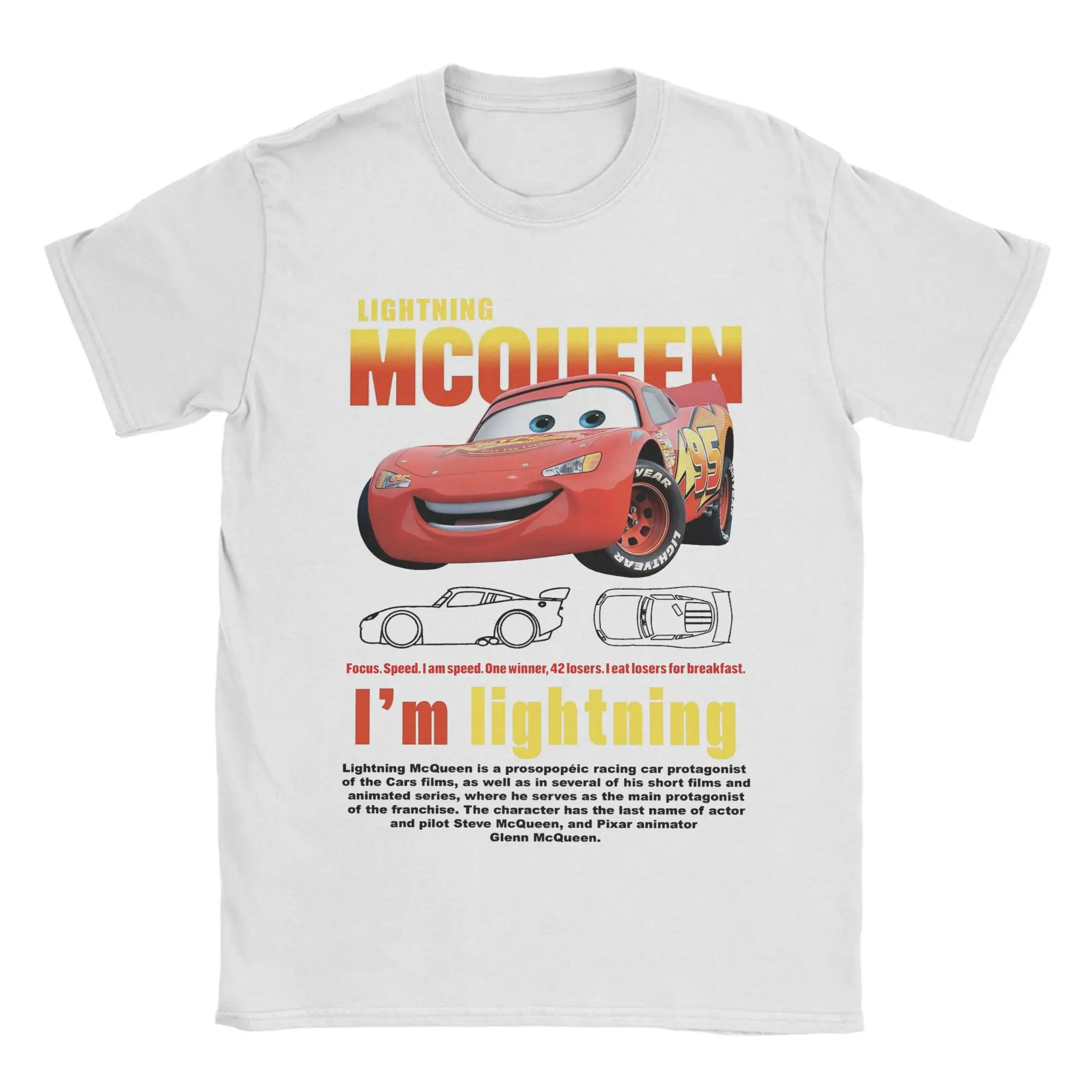 

Men's Lightning Mcqueen Cars Galaxy T Shirt Pure Cotton Clothes Casual Short Sleeve Round Neck Tee Shirt Summer T-Shirts