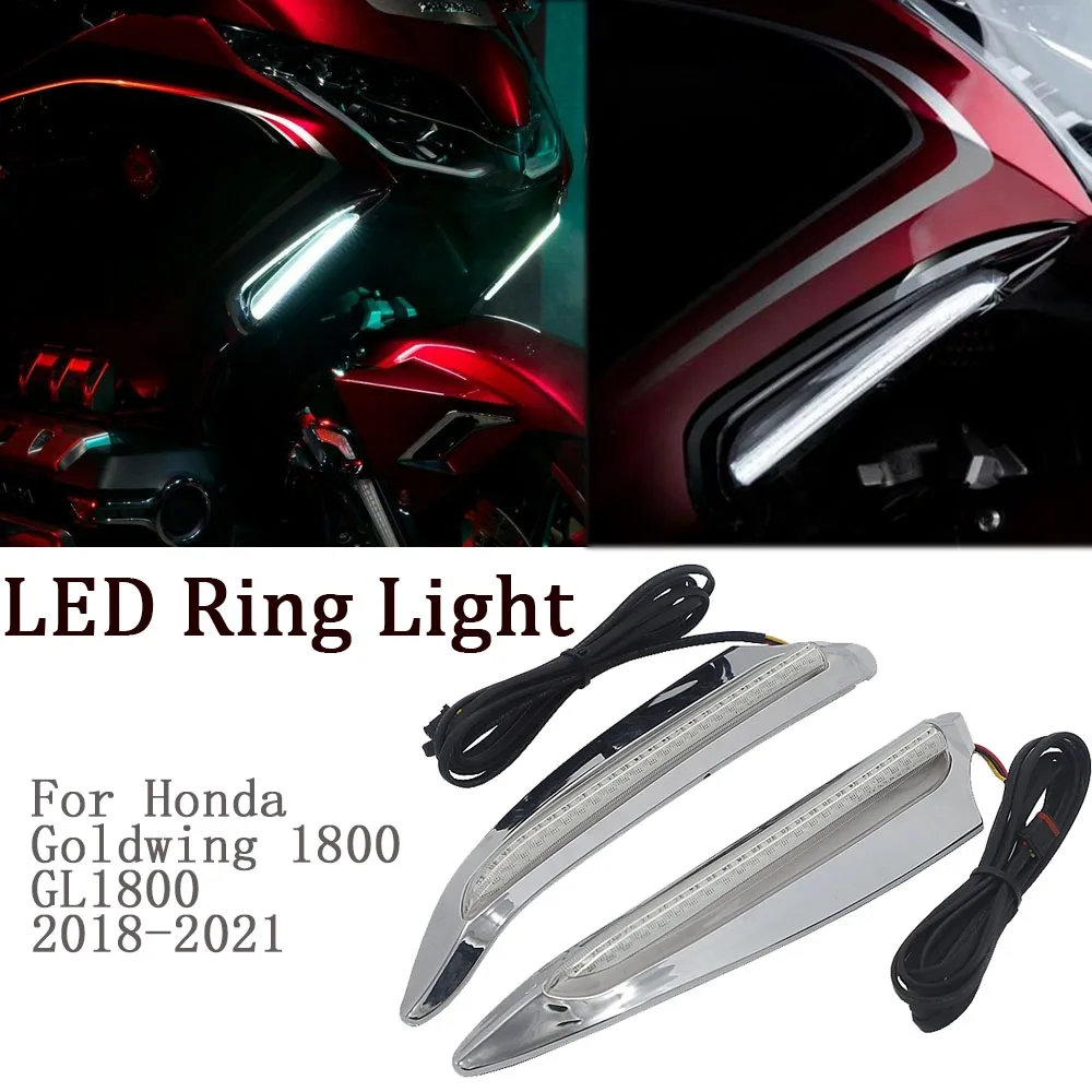 

New Motorcycle With Chrome And Black Lighted Vent Decoration For Honda Goldwing 1800 F6B GL1800 2018 2019 2020 2021