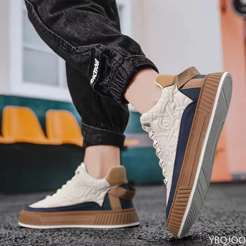 

Large Size Spring and Autumn New Thick Sole Height Increasing Casual Men's Shoes Niche Trend Versatile Flat Sports Men's Shoes