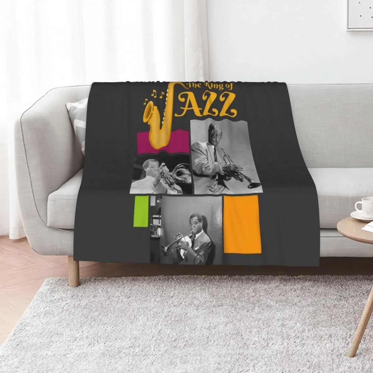 The King of Jazz - Louis Armstrong Throw Blanket Personalized Gift Plush Decoratives Baby Bed linens Custom Blankets