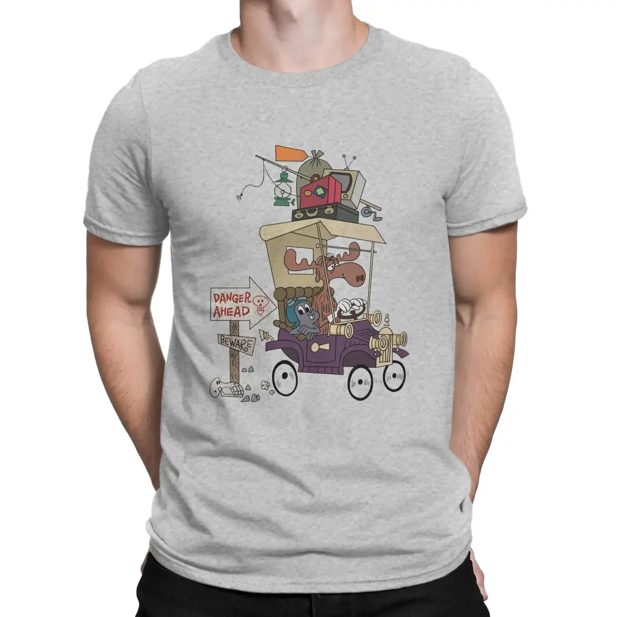 And Bullwinkle With Friends Leisure T Shirt Hot Sale Stuff For Adult Jay Ward Cartoons  and Bullwinkle Hip Hop TShirt