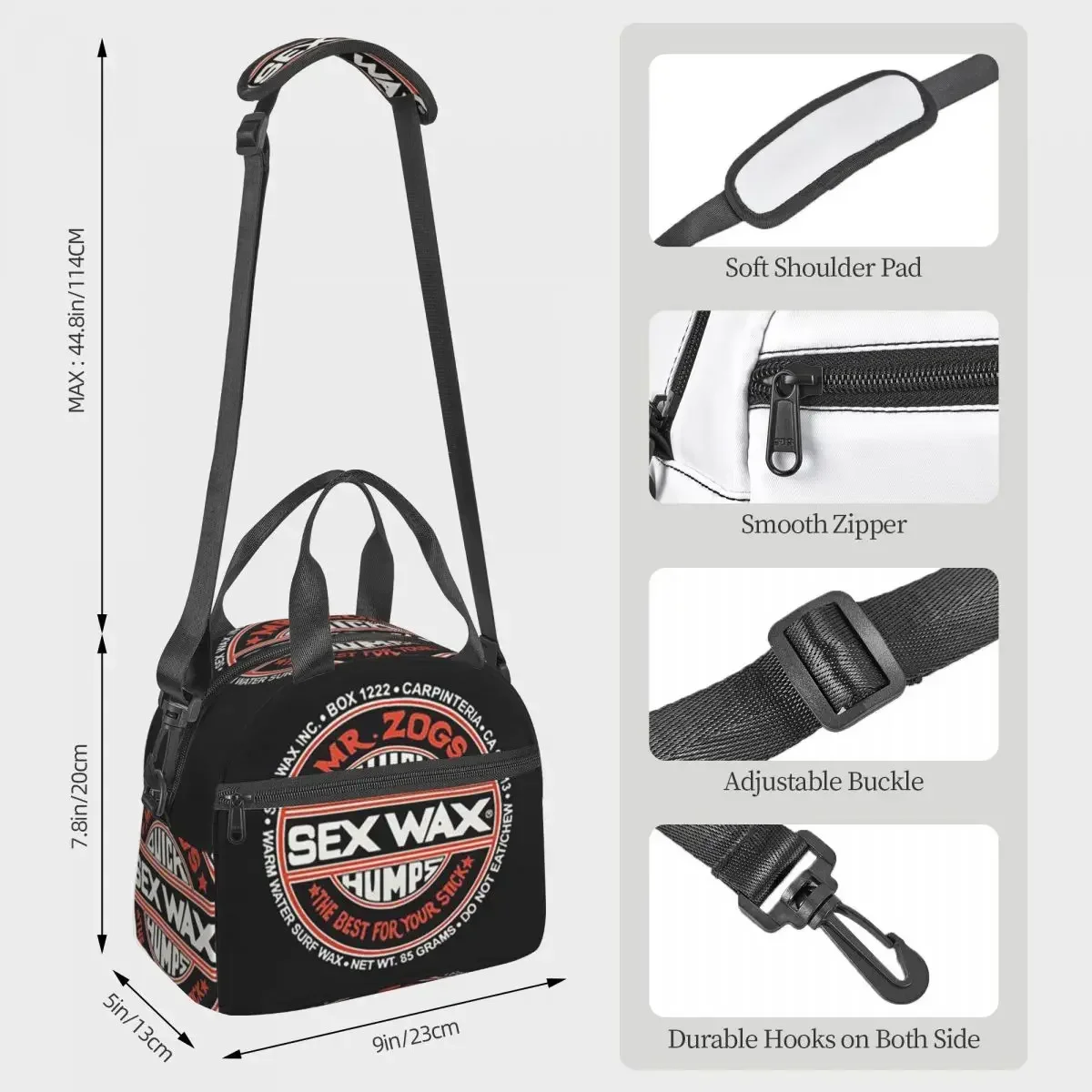 Mr Zogs Surfing Sex Wax Insulated Lunch Bag for Kids School Cooler Thermal Box Tote Leakproof Lunch Boxes