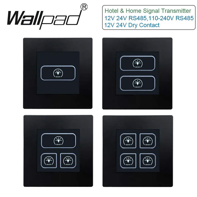 Dry Contact RS485 1 Way 2 Way 12V 24V 48V DC 110V-240V Hotel Smart Home Wall Light Switch With LED Wallpad Signal Transmitter