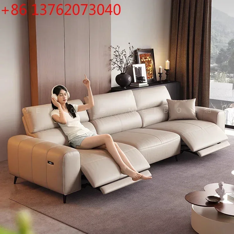 Italian Minimalism Puff Sofa Electric Multifunction Living Room Retractable Floor Sofa Recliner Home Furniture Sofa