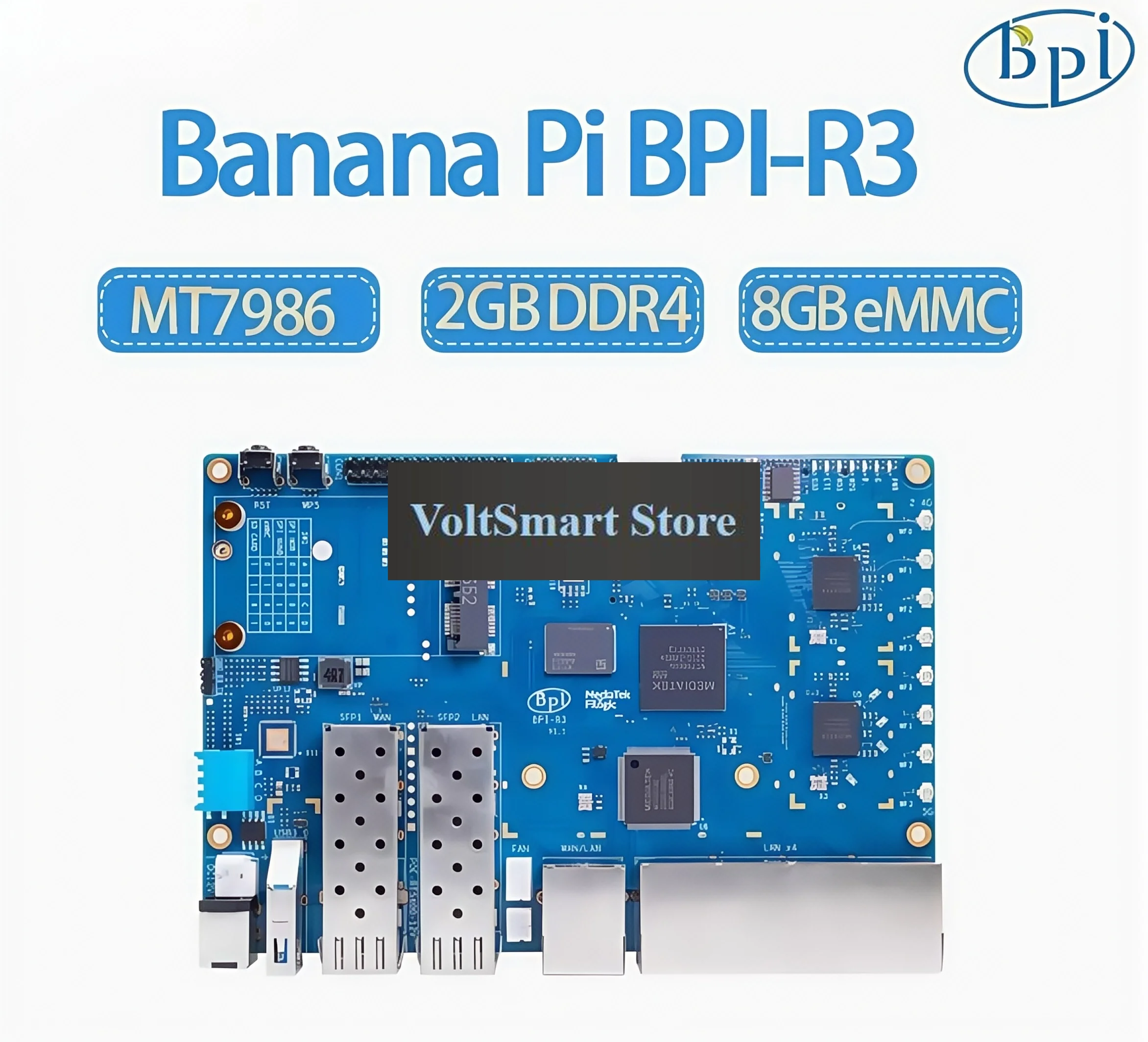 VoltSBanana Pi BPI-R3 High Performance Open Source Router Development Board Supports 2 SFP