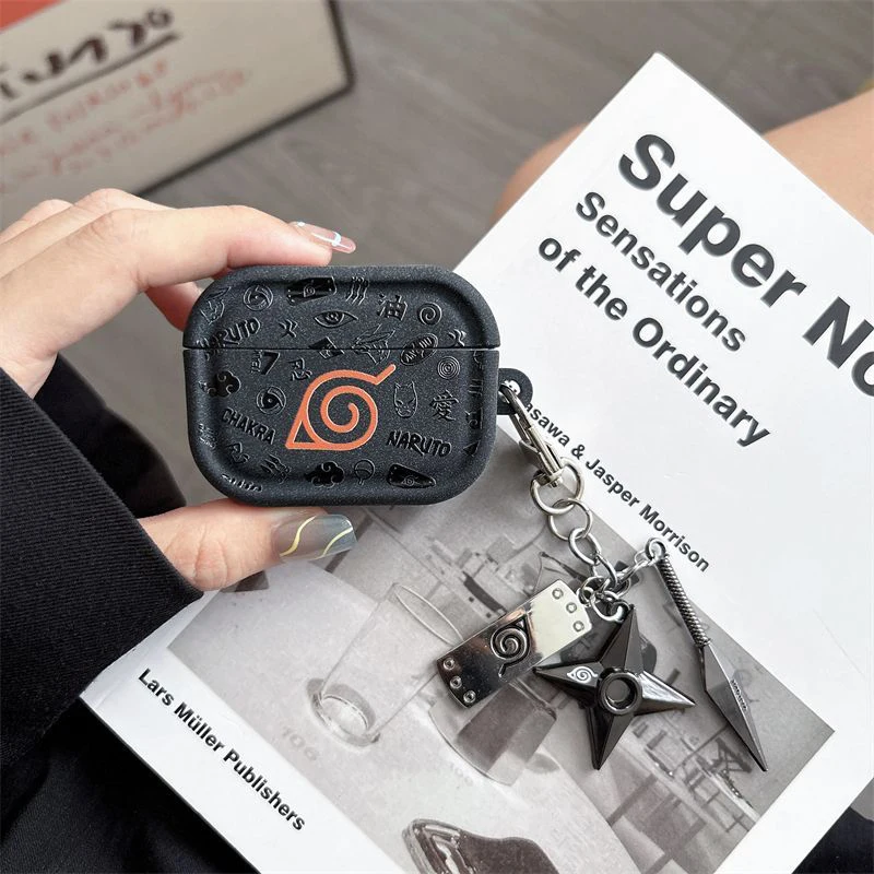 Anime Naruto Akatsuki Red Cloud Kopfhörerhülle für AirPods 2 3 4 Pro3 Cartoon Schutzhülle Sturzsichere Kopfhörer-Abdeckung Geschenke für Fans – Detail 5