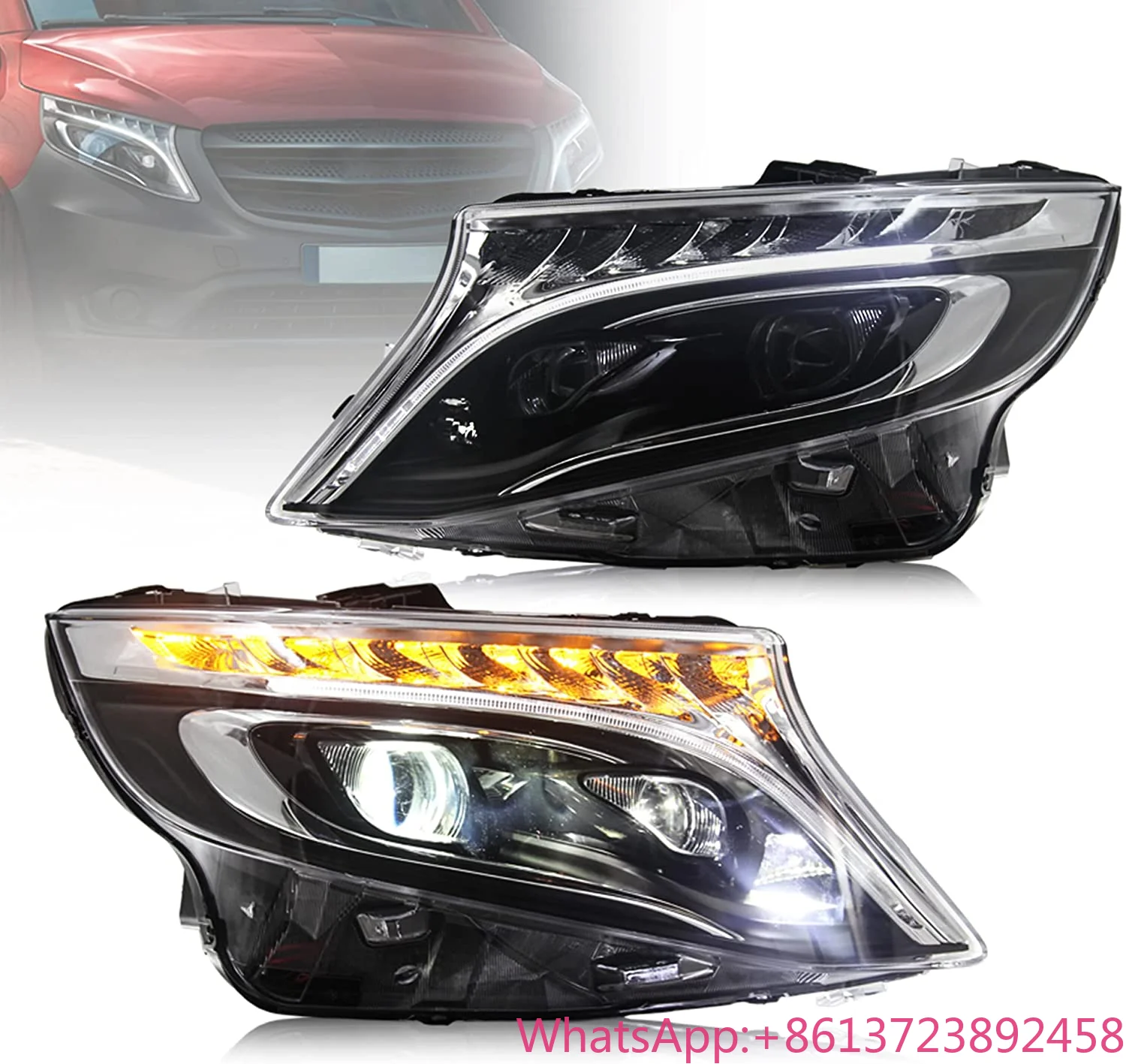 

VLAND Factory Full LED Head Lights Assembly 3th Gen W447 2016-2023 Car Headlights for Mercedes Benz Metris / Vito