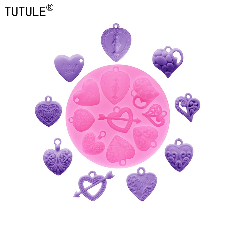 cordate loving ​Epoxy clay Silicone Molds DIY cordate Decoration earrings Accessories Silicone Mold Chocolate cake molds