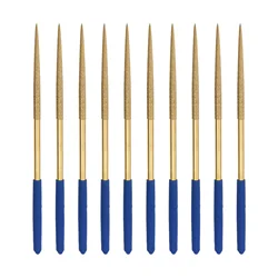 10pcs 3x140mm Diamond Needle File Set Half Round/Round/Triangle Files Titanium Coated Tools DIY Wood Rasp File Needle For Stone