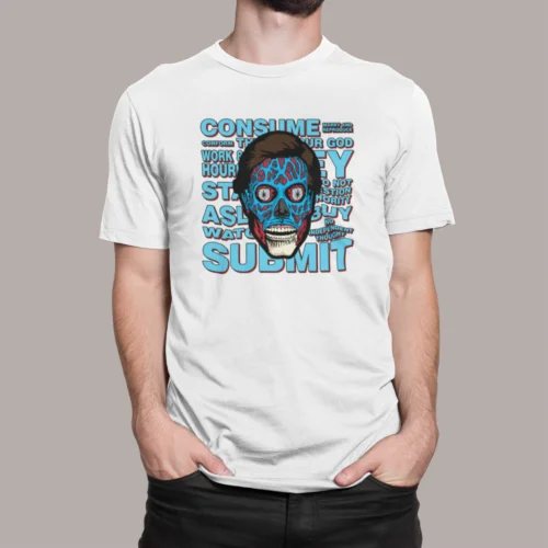 

THEY LIVE T SHIRT RETRO HORROR 80s SCI-FI ALIEN ADULTS KIDS