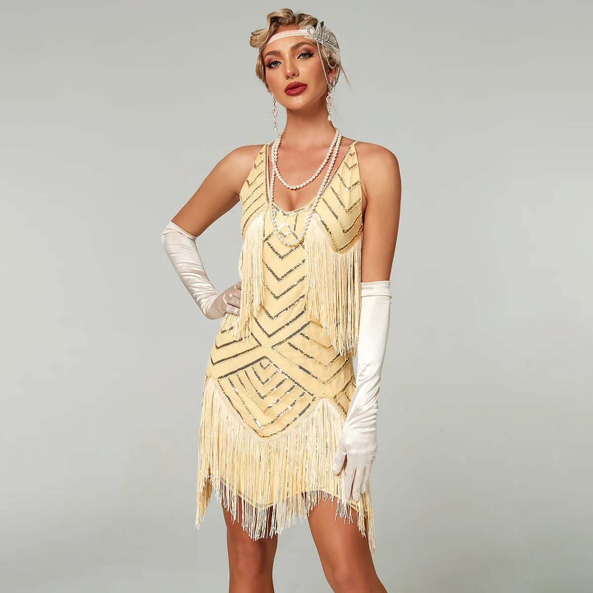 2024 Nieuwste 1920S Flapper Brullende Plus Size 20S Grote Dame Mini Korte Jurk Gatsby Franjes Lovertjes Kralen Dame Mini Kwastjes Jurk