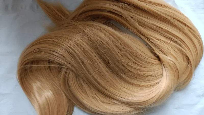 Perruque synthétique blonde avec frange, postiche lisse et longue, en Fiber résistante à la chaleur, pour femmes, cosplay, 150CM, 59 pouces, pour Halloween