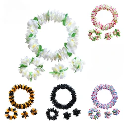 Thickened wreath Hawaiian Artificial Flower Necklace Hawaii theme Party Garland Summer Beach Wedding Birthday Party Decor