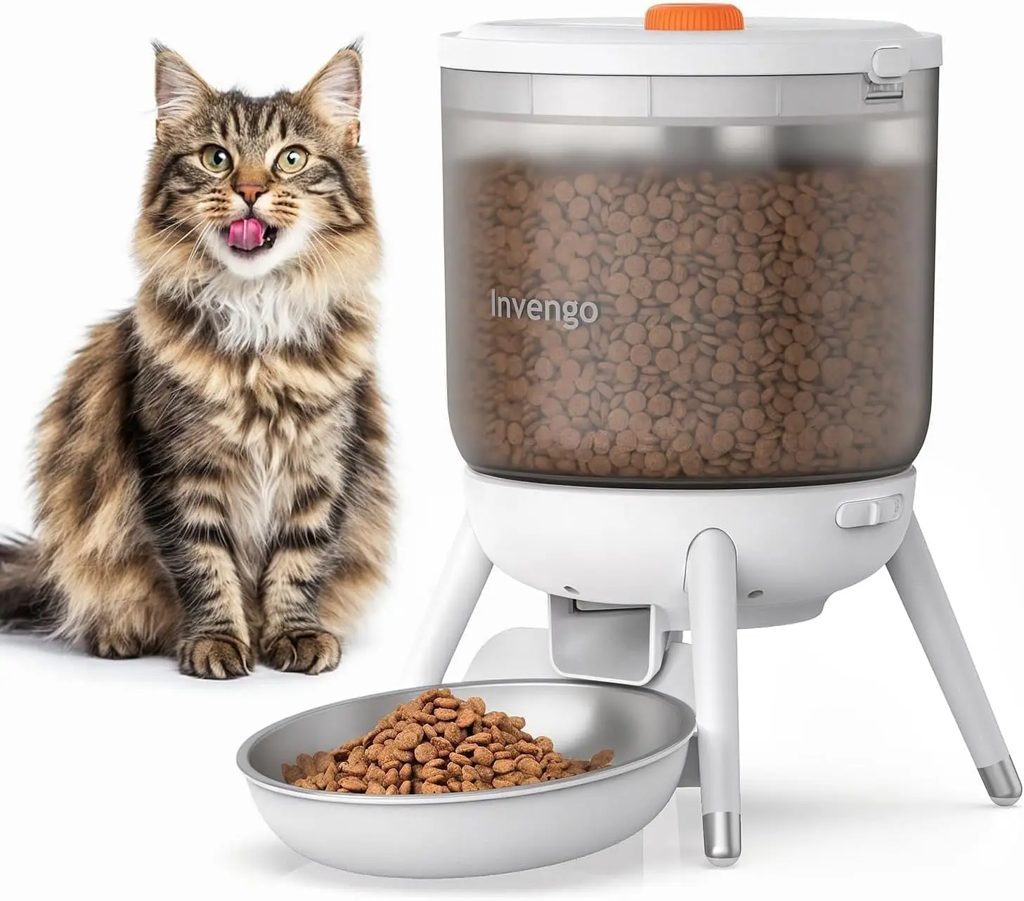 

Automatic Pet Feeder, 3L Timed Feeder for Cats & Small Dogs, Dual Power USB/Battery, Clear Hopper, Easy-Clean