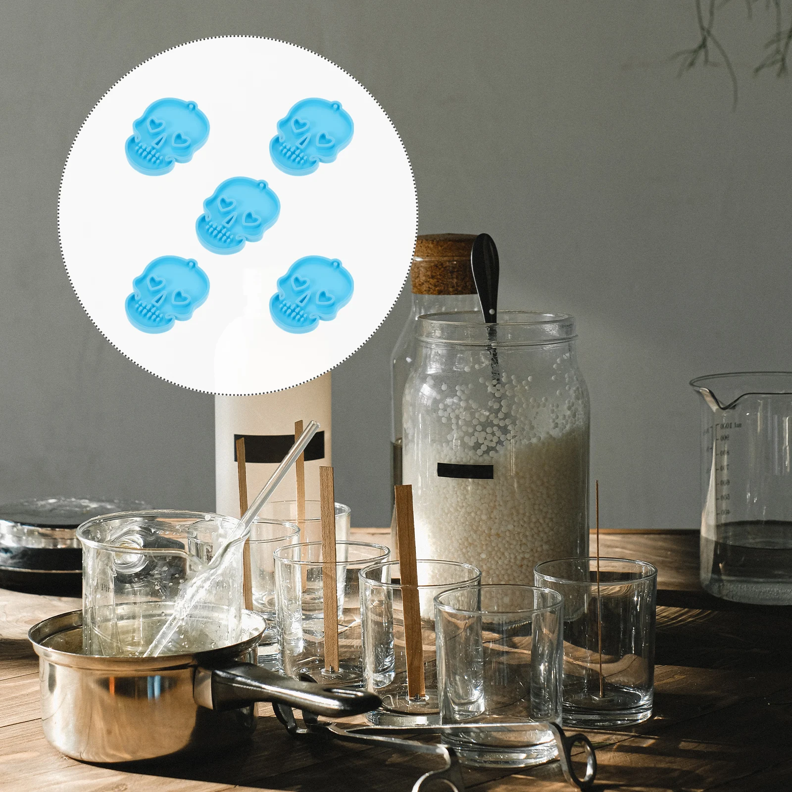 

5pcs Key Chain Epoxy Casting Keychain Mold Molds DIY Silicone Pendant Epoxy Casting Key Chain Molds Jewelry Making Accessories