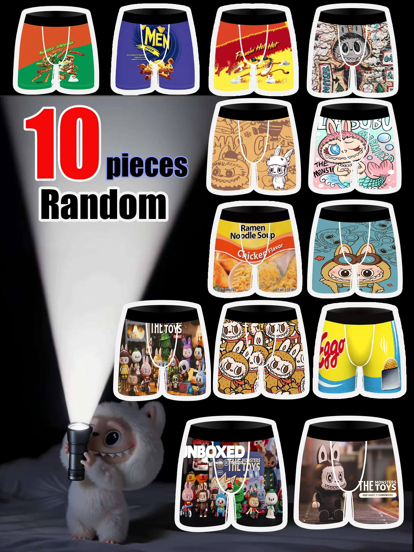 

3-pack summer breathable men's boxer shorts sexy underwear men's underwear fashionable cartoon digital printed men's boxer short