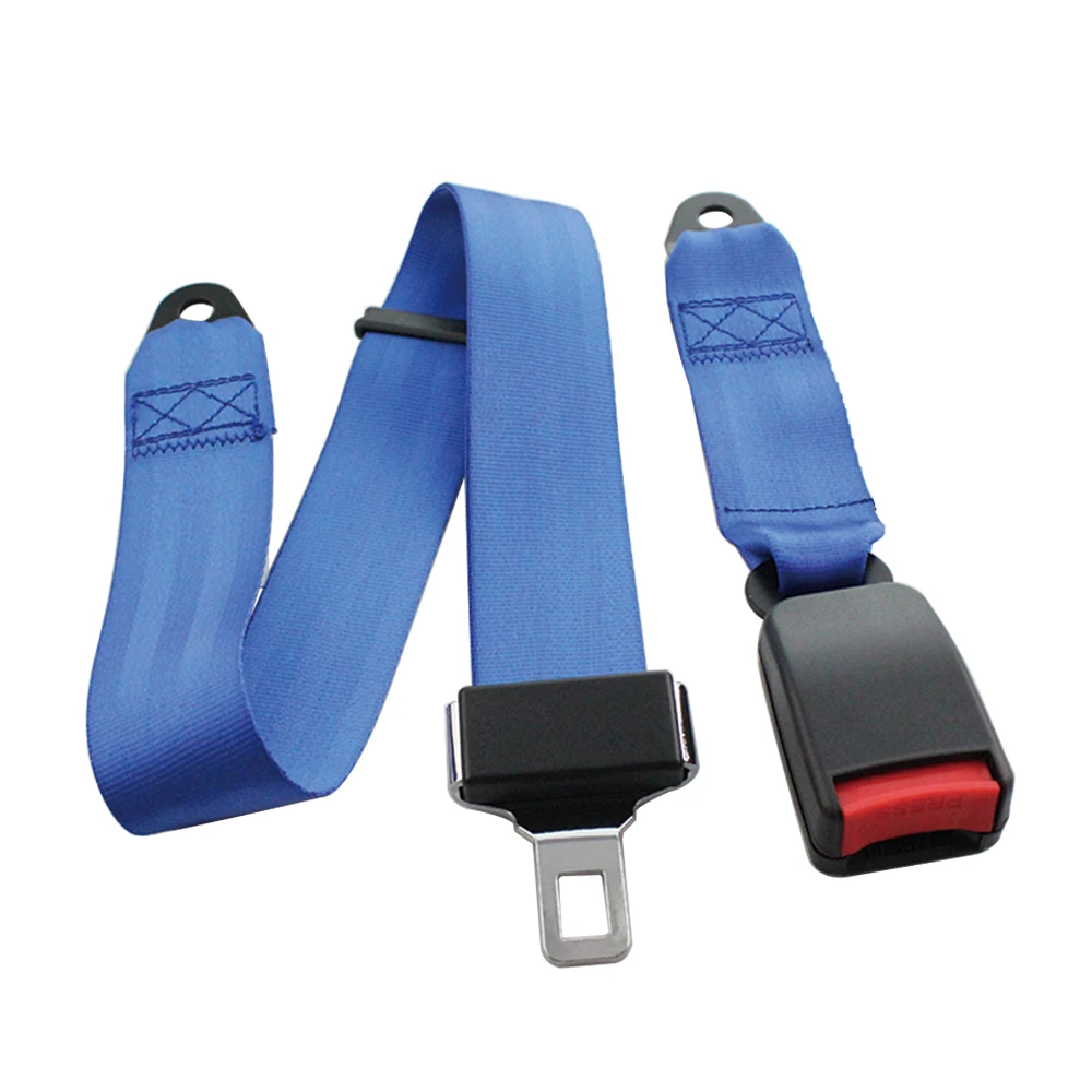 

2 Points Car Seat Belt Universal Blue Seatbelt Adjustable Extension Bucklet Truck Seat Belt