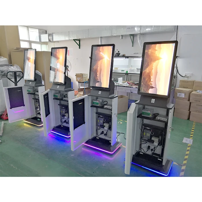 Crtly 27 Inch Customized Self Service Information Check In Kiosk With Card Dispenser For Hotel Car Park Check In Kiosk