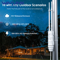 WAVLINK N300 Wireless Outdoor Router Extender Long Range Access Point with PoE Powered Waterproof 2x7 dBi Directional Antennas