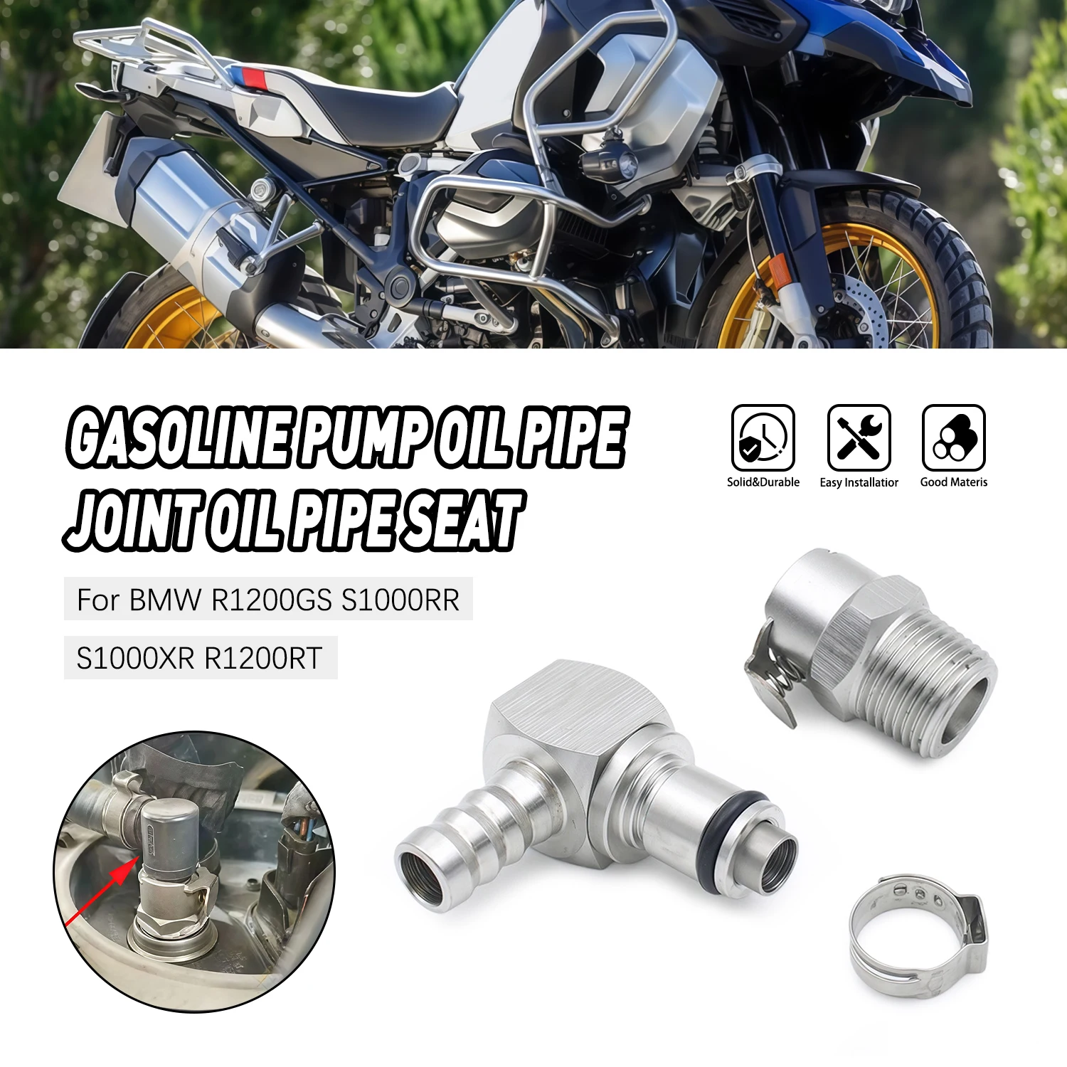 For BMW R1200GS ADV R1200RT S1000RR S1000XR K1200R K1300R K1600GTL HP4 Rninet Fuel Petrol Line Hose Quick Release Connector Kit