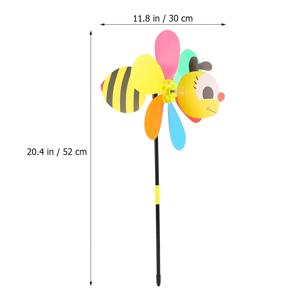 

8 Pcs 3D Bee Windmill Plastic Garden Decoration Outdoor Pinwheels for Kids Room Party Lawn Wind Yard nament Rainbow