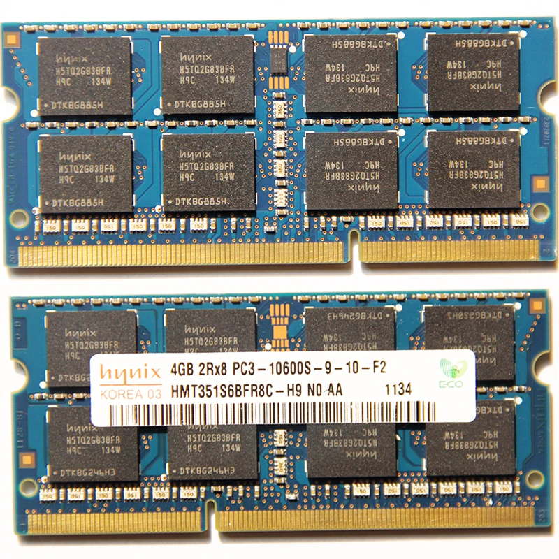 hynix DDR3 4GB 1333mhz RAM 2Rx8 PC3 - 10600S Laptop Memory SODIMM 1.5V