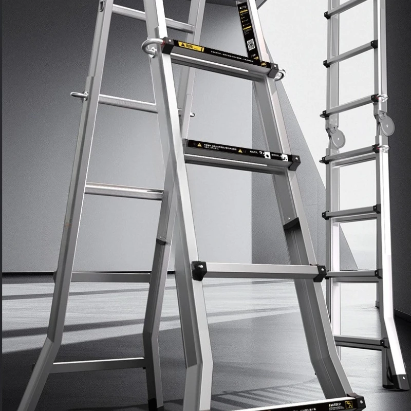 Multifunctional folding ladder Household multifunctional portable lifting staircase engineering aluminum alloy ladder