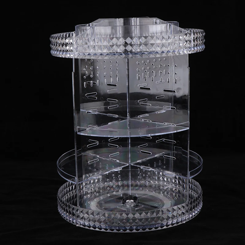 

Storage Box For Cosmetic Organizer With 70% Space Saving Large-capacity Makeup Organizer With 360 Rotating Design For Vanity