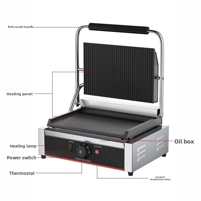 Electric heating pressure plate electric grilling furnace to increase single head pressure steak machine