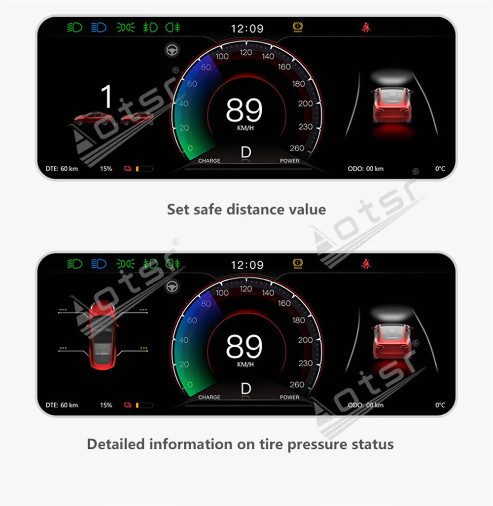 For Tesla Model 3 model Y Car LCD Digital Cluster Virtual Instrument Dashboard Display Digital Multimedia GPS Navigation carplay