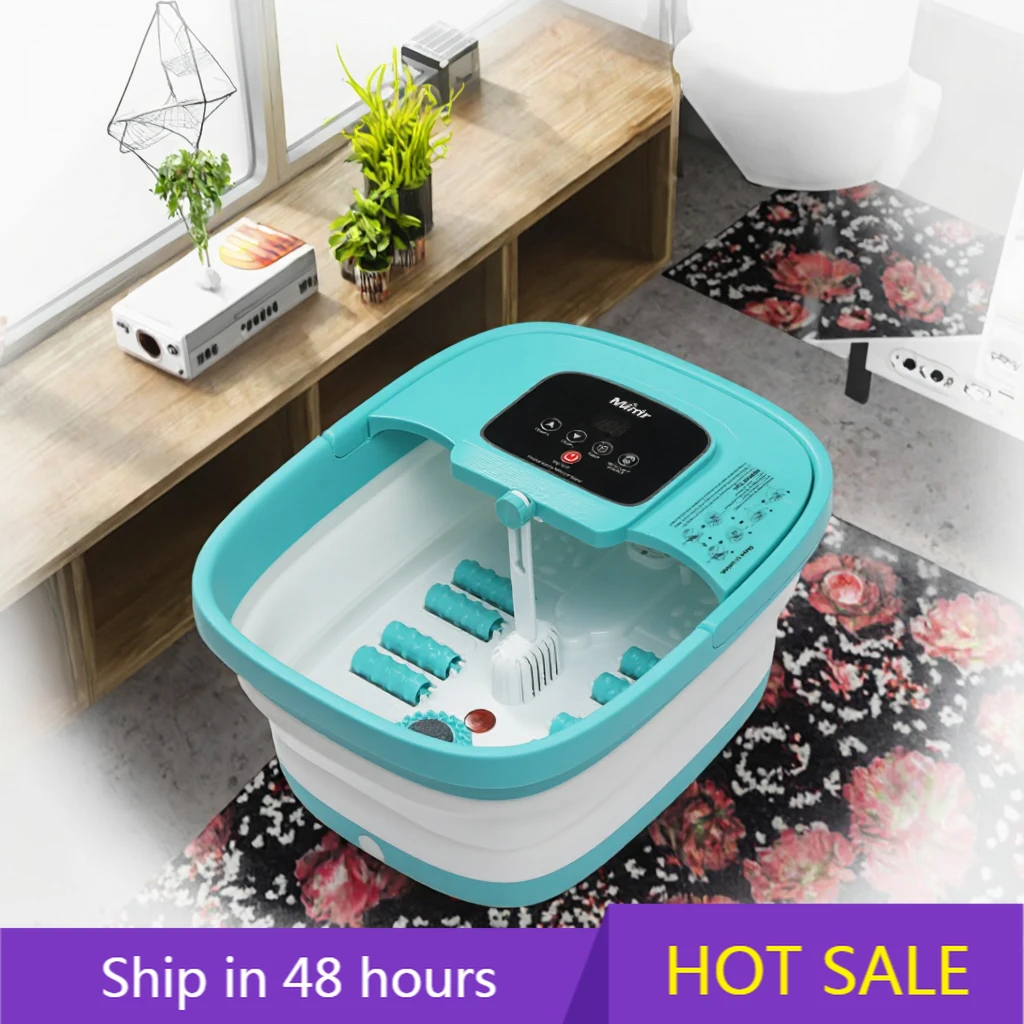 

YTYIN Collapsible Infrared Light Foot Spa Bath Massager Machine With Bubble And Pedicure Stone Foldable Soak Basin Bucket