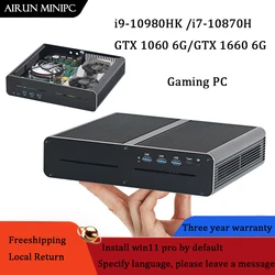 MINI PC para juegos de 10. ª generación, ordenador con Intel Core i7-10870H, GTX1660, 6G, GPU, de gama alta, 2 x DDR4, 4K, DVI, HDMI, DP