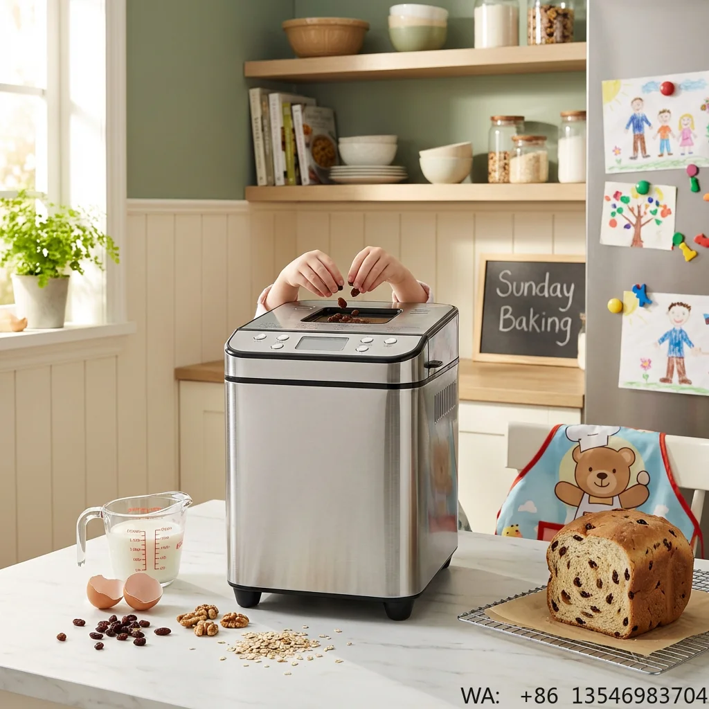 Slim Compact Electric Automatic Bread Maker Machine Home 700W 25 Programs 450g/680g/900g Loaf Size Countertop Small Kitchen