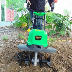 Small Agricultural Plowing Machine Household Plowing Digging Orchard Electric Scarifier Micro-Tiller Tiller 1500W